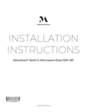 Monogram Advantium Statement Series Installation Instructions Manual
