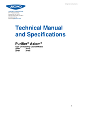 Labconco Purifier Axiom 30461 Series Technical Manual And Specifications