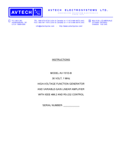 Avtech AV-151D-B Instructions Manual