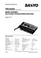 Sanyo TRC5200 Service Manual
