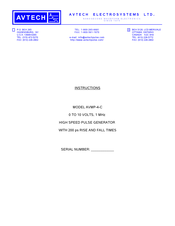 Avtech AVMP-2-C Instructions Manual