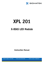 SIGMATEK XPL 201 Instruction Manual