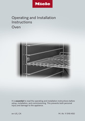 Miele H7580BPCTS Operating And Installation Instructions