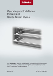 Miele DGC7880XOBM Operating And Installation Instructions