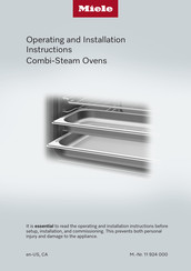 Miele DGC7685CLEANTOUCHSTEEL Operating And Installation Instructions