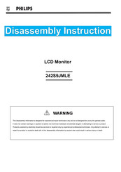 Philips 242S9JMLE/27 Disassembly Instructions Manual