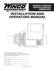 Winco 70PTOT4-04 Installation And Operator's Manual