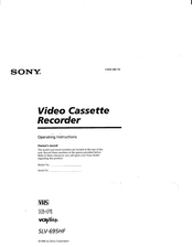 Sony SLV-695HF Operating Instructions Manual