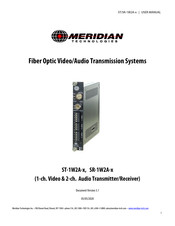 Meridian ST-1W2A Series, SR-1W2A Series Manual