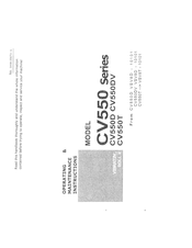Sakai CV550DV Operating & Maintenance Instructions