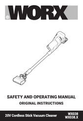 Worx WX038 Series Safety And Operating Manual