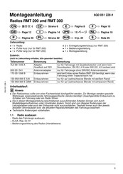 Volkswagen RMT200 Installation Instructions Manual