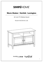 SIMPLIHOME brooklyn + max WyndenHall AXCWSH42-LGB Manual