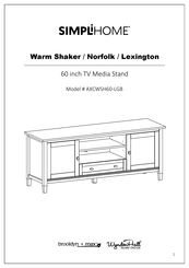 SIMPLIHOME brooklyn + max WyndenHall AXCWSH60-LGB Manual