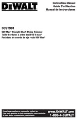 DeWalt DCST981B Instruction Manual