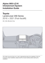 Alpine i905-LC16 Installation Manual