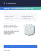 BioIntelliSense BioButton Rechargeable Instructions For Use Manual