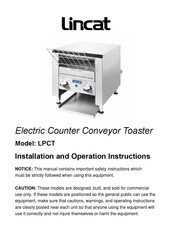 Lincat LPCT Installation & Operation Instructions