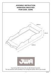 JWA HARRISON 81945 Assembly Instruction Manual