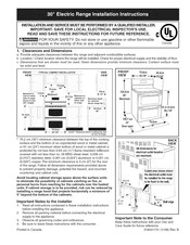 Frigidaire CGEF308TNF2 Installation Instructions