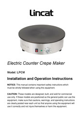 Lincat LPCM Installation & Operation Instructions