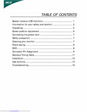 Acer T231H User Manual