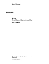 Tektronix 11A16 User Manual