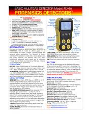 FORENSICS DETECTORS FD-4A Manual