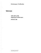 Tektronix TDS 420 Performance Verification Manual