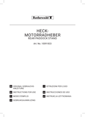 Rothewald 10091833 Instructions For Use Manual