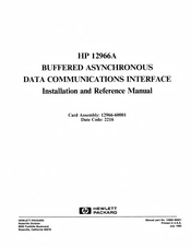 Hp 12966A Installation And Reference Manual