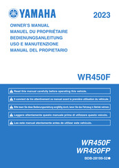 Yamaha WR450F 2023 Owner's Manual