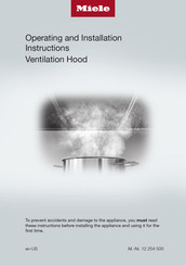 Miele DA2698SS Operating And Installation Instructions