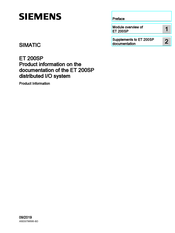 Siemens SIMATIC 200SP Product Information