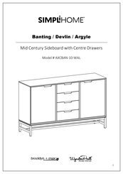 SIMPLIHOME brooklyn + max WyndenHall AXCBAN-10-WAL Manual