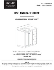 Home Decorators Collection ANABELLE 23013-VS36-CRP Use And Care Manual
