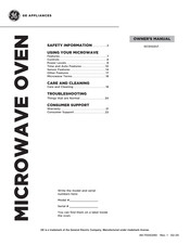 GE GCSH22U1WSS Owner's Manual