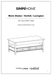 SIMPLIHOME brooklyn + max WyndenHall AXCWSH01A-LGB Manual