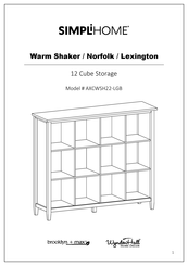 SIMPLIHOME brooklyn + max WyndenHall AXCWSH22-LGB Manual