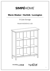 SIMPLIHOME brooklyn + max WyndenHall AXCWSH21-LGB Manual