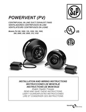 S&P POWERVENT PV-125 Installation And Wiring Instructions