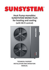 Sunsystem MONO PLUS 185 Installation And Operation Manual