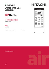 Hitachi airHome RAR-M0A9 Manual