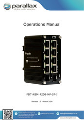 Parallax PDT-NSM-7208-MP-SF-I Operation Manual