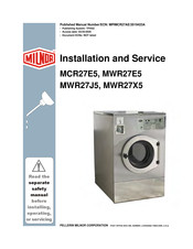 Milnor MWR27E5 Installation And Service