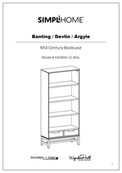 SIMPLIHOME brooklyn + max WyndenHall AXCBAN-12-WAL Manual