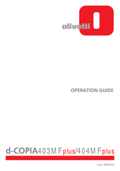 Olivetti d-COPIA 403MF plus Operation Manual