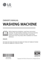 LG LAVADORA WT18MBB Owner's Manual