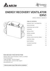 Delta breez Fresh VEB120S Instructions Manual