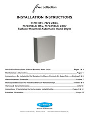 Bobrick fino collection 7179.MBLK 115v Installation Instructions Manual